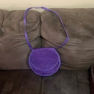 Purple Straw Woven Crossbody Purse